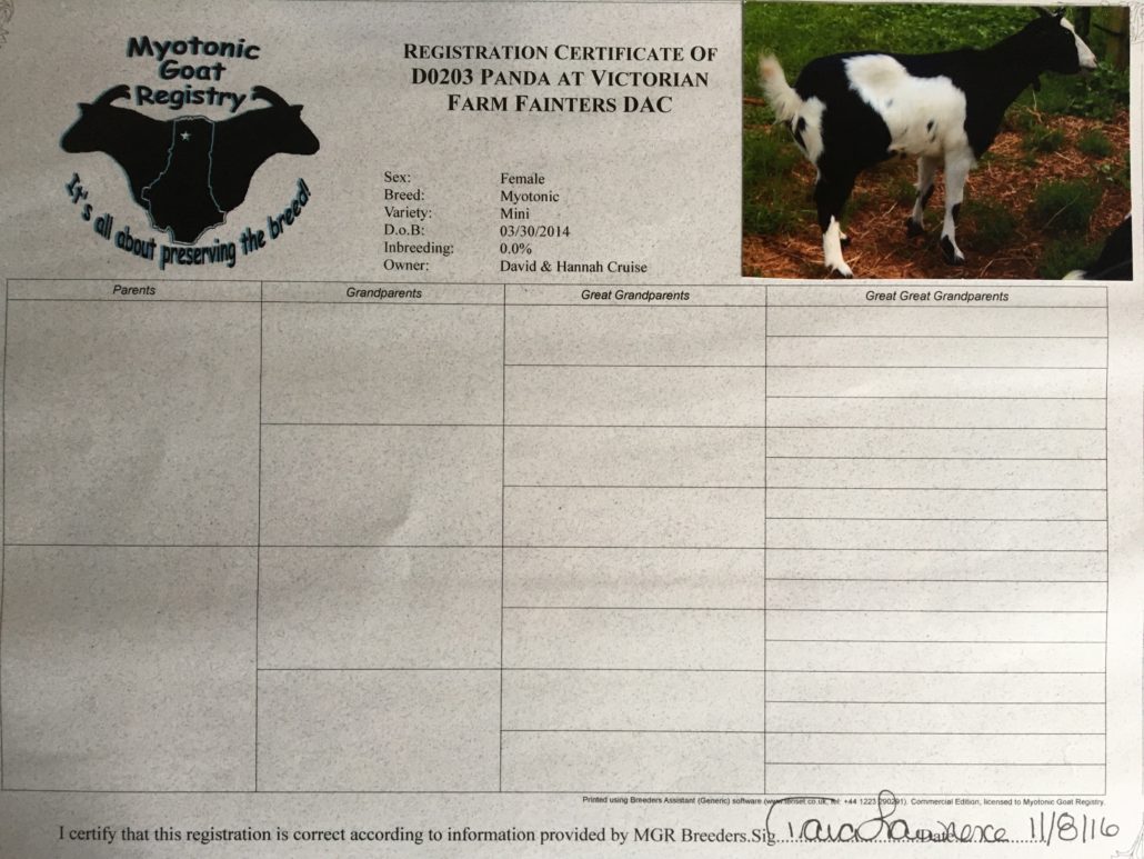 goat registration